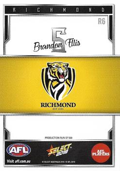 2018 Select AFL Club Team Sets - Richmond Tigers #R6 Brandon Ellis Back